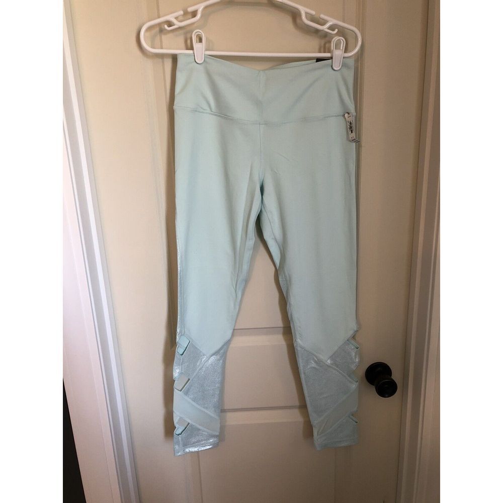 Victoria's Secret VSX Sexy Sheer Mesh Leggings Knockout Tight Teal Sz Medium